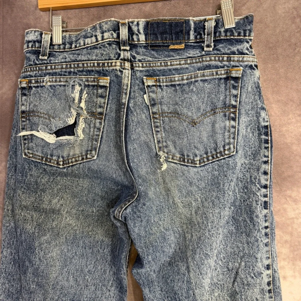 Vintage Levis 555 Relaxed Fit Acid Wash Jeans Made in USA Blue W32 L34
